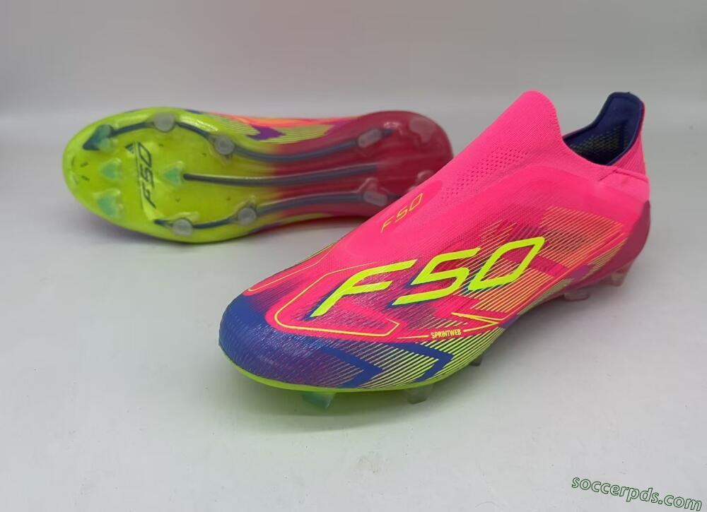 Adidas F50 Elite Laceless FG Low-Tops Football Boots - Red/Yellow/Blue