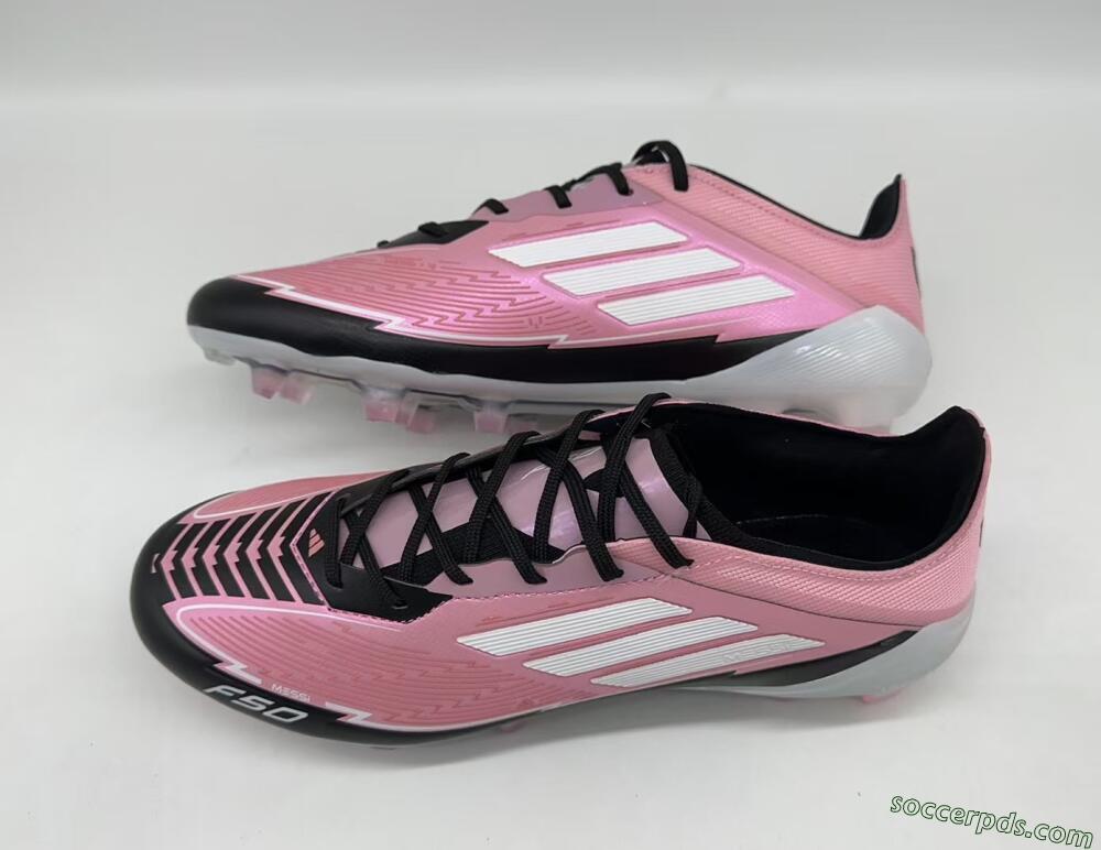 Messi x Adidas F50 Elite FG Low-Tops Football Boots - Pink/Black/White