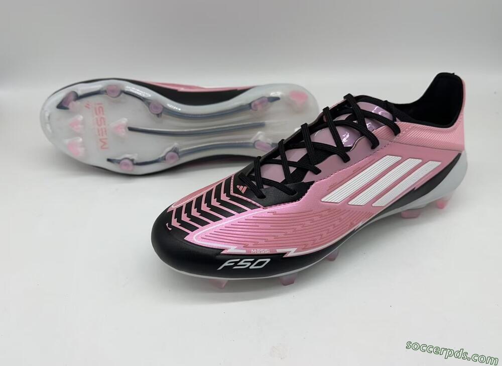 Messi x Adidas F50 Elite FG Low-Tops Football Boots - Pink/Black/White