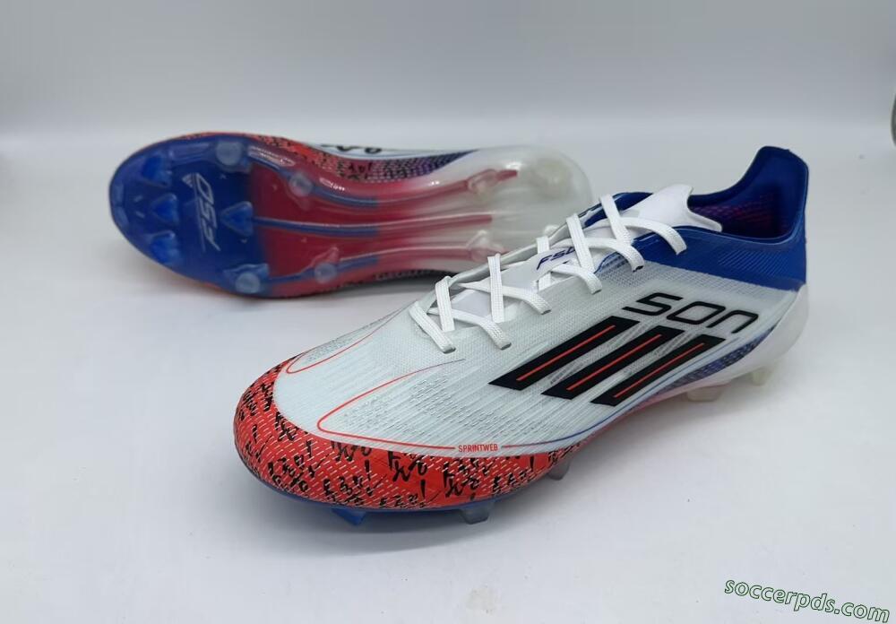 Adidas F50 Elite FG Low-Tops Football Boots - White/Red/Blue