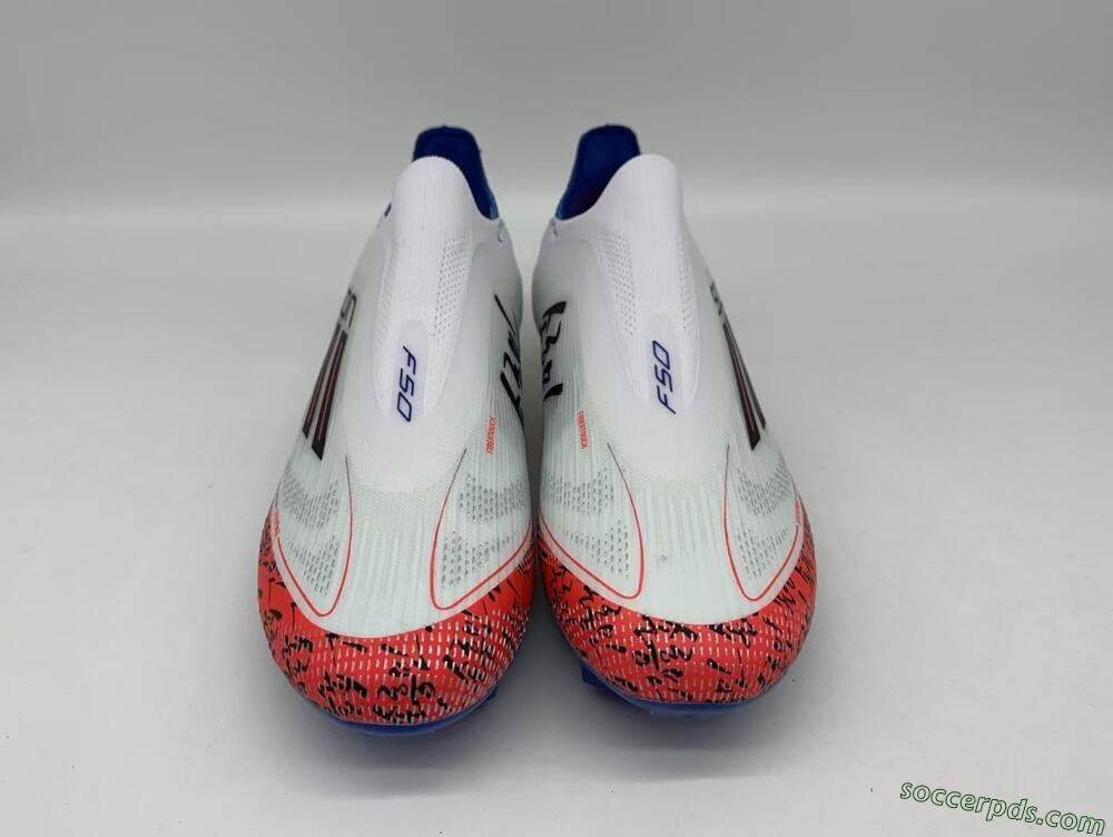 Adidas F50 Elite Laceless FG Low-Tops Football Boots - White/Red/Blue