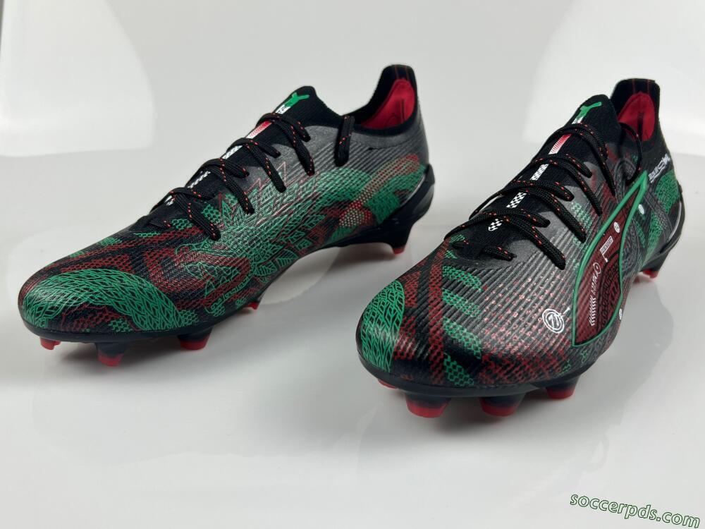 Puma Ultra Ultimate FG Low-Tops Football Boots - Black/Red/Green