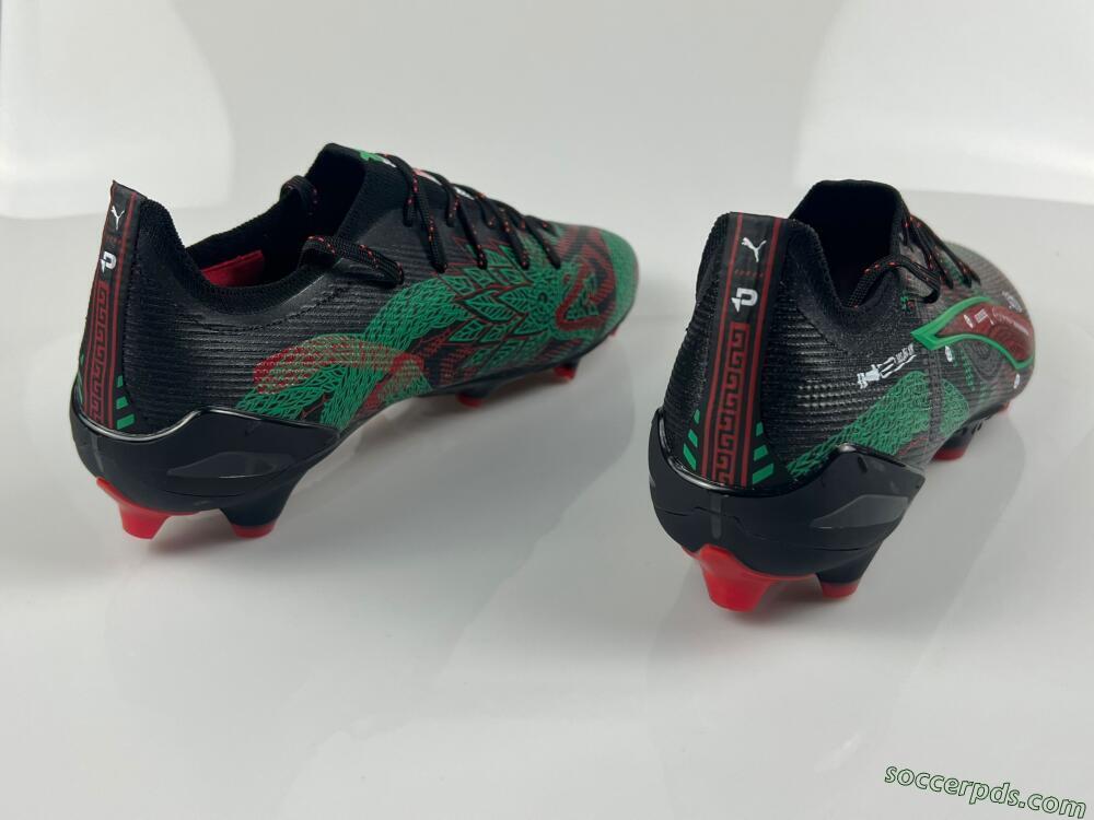 Puma Ultra Ultimate FG Low-Tops Football Boots - Black/Red/Green