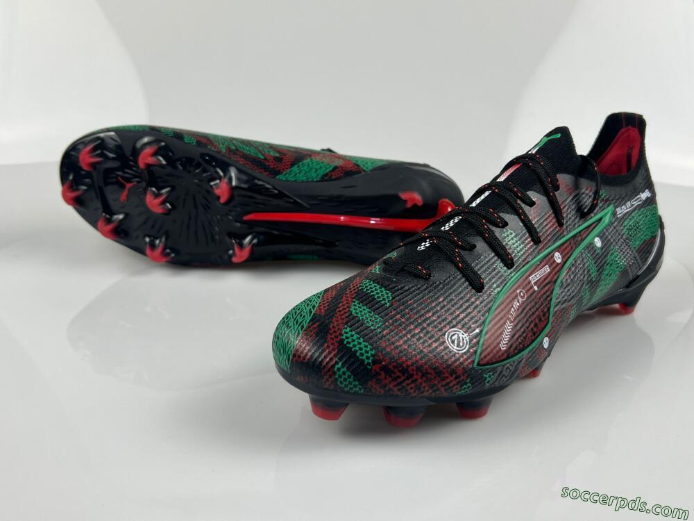 Puma Ultra Ultimate FG Low-Tops Football Boots - Black/Red/Green