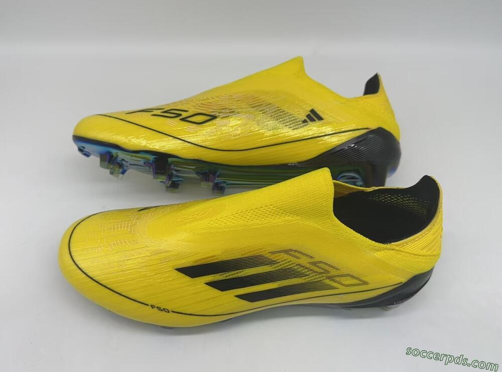 Adidas F50 Elite Laceless FG Low-Tops Football Boots - Yellow/Black/Gold