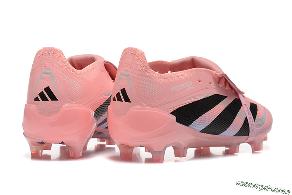 Adidas Predator Elite Foldover Tongue 25 FG Low-Tops Football Boots - Pink/Black/Silver 9