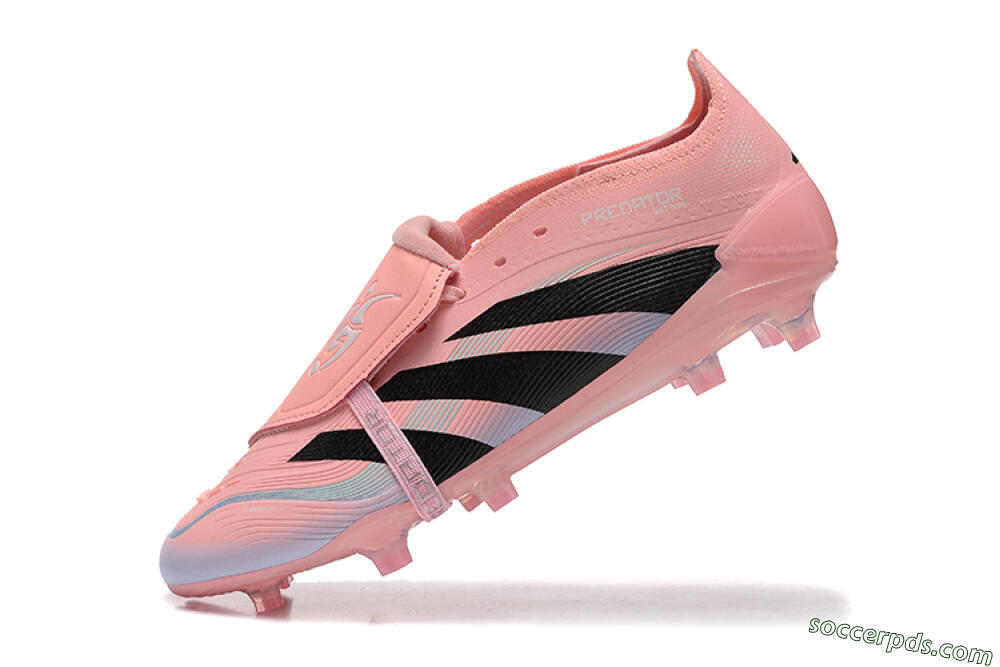 Adidas Predator Elite Foldover Tongue 25 FG Low-Tops Football Boots - Pink/Black/Silver 8