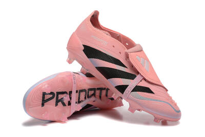 Adidas Predator Elite Foldover Tongue 25 FG Low-Tops Football Boots - Pink/Black/Silver