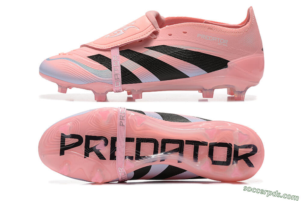 Adidas Predator Elite Foldover Tongue 25 FG Low-Tops Football Boots - Pink/Black/Silver 0