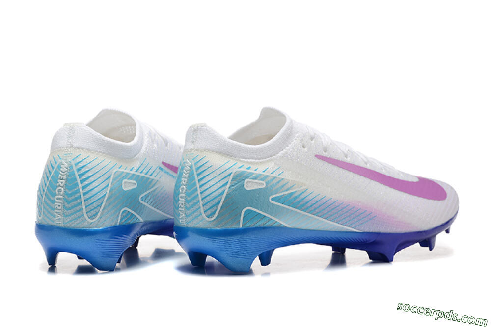 Nike Air Zoom Mercurial Vapor 16 Elite FG Low-Tops Football Boots - White/Purple/Blue 9