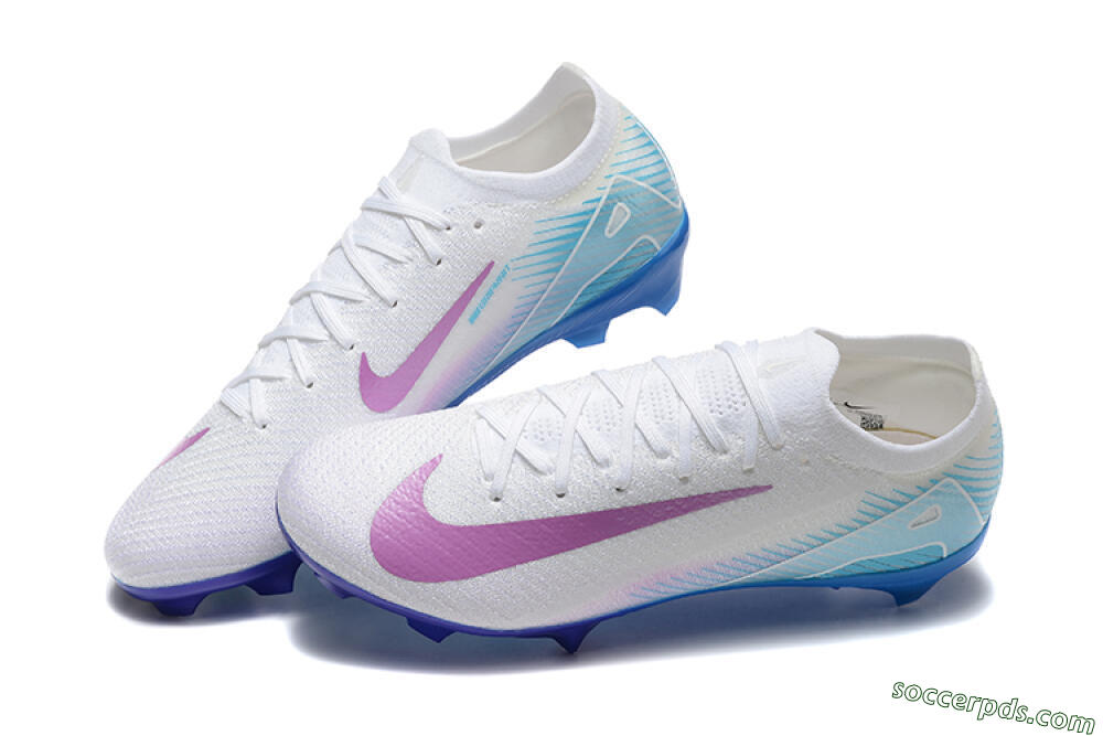 Nike Air Zoom Mercurial Vapor 16 Elite FG Low-Tops Football Boots - White/Purple/Blue 6