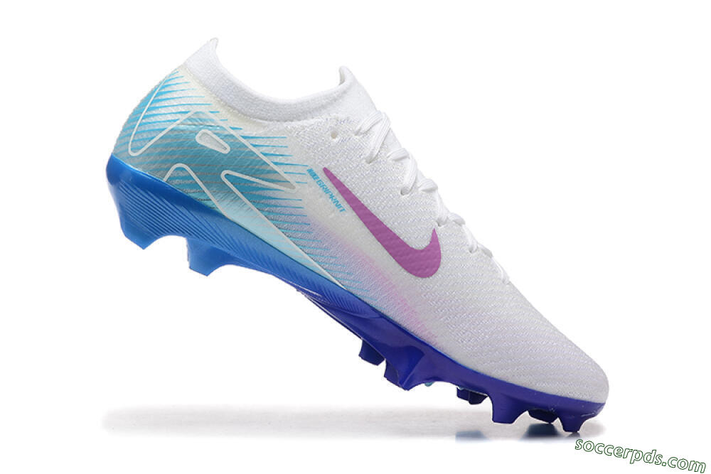Nike Air Zoom Mercurial Vapor 16 Elite FG Low-Tops Football Boots - White/Purple/Blue 7