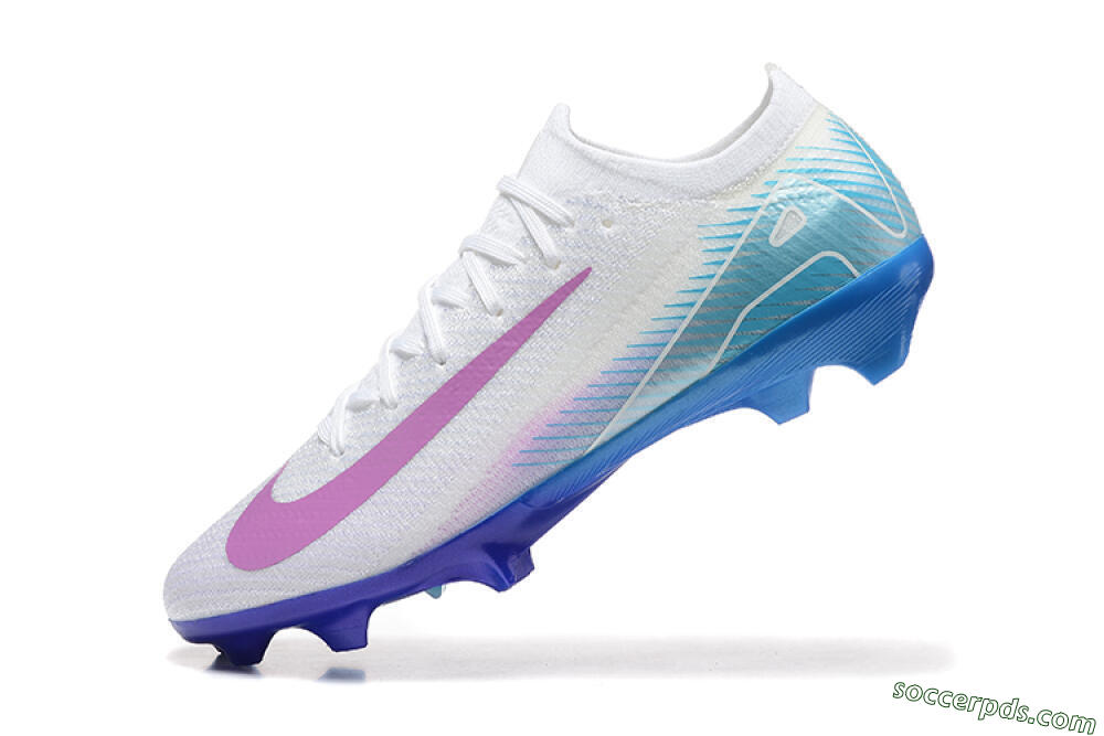 Nike Air Zoom Mercurial Vapor 16 Elite FG Low-Tops Football Boots - White/Purple/Blue 8