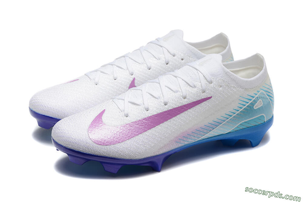 Nike Air Zoom Mercurial Vapor 16 Elite FG Low-Tops Football Boots - White/Purple/Blue 5