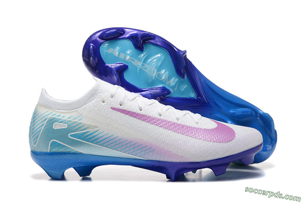 Nike Air Zoom Mercurial Vapor 16 Elite FG Low-Tops Football Boots - White/Purple/Blue 1
