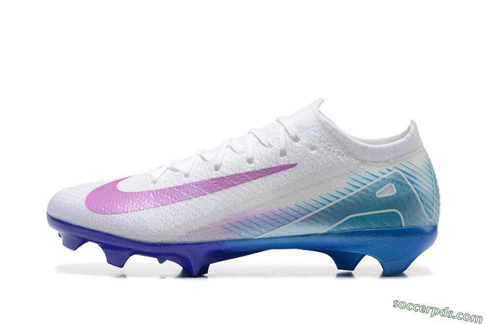 Nike Air Zoom Mercurial Vapor 16 Elite FG Low-Tops Football Boots - White/Purple/Blue 2