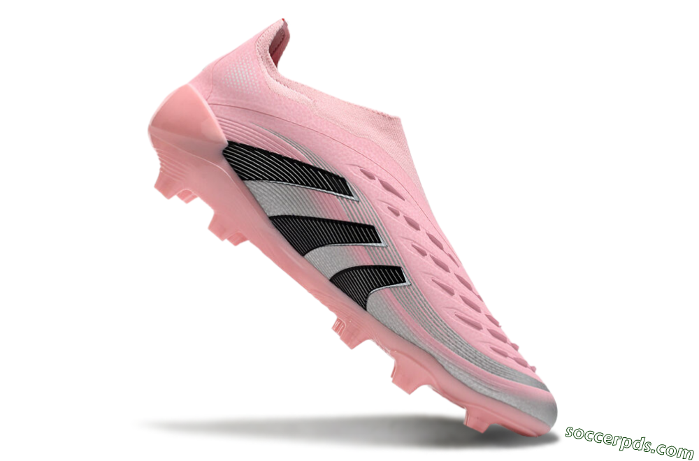 Adidas Predator Elite 25 Laceless FG Low-Tops Football Boots - Pink/Black/Silver 4