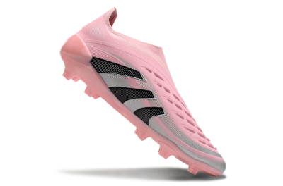 Adidas Predator Elite 25 Laceless FG Low-Tops Football Boots - Pink/Black/Silver