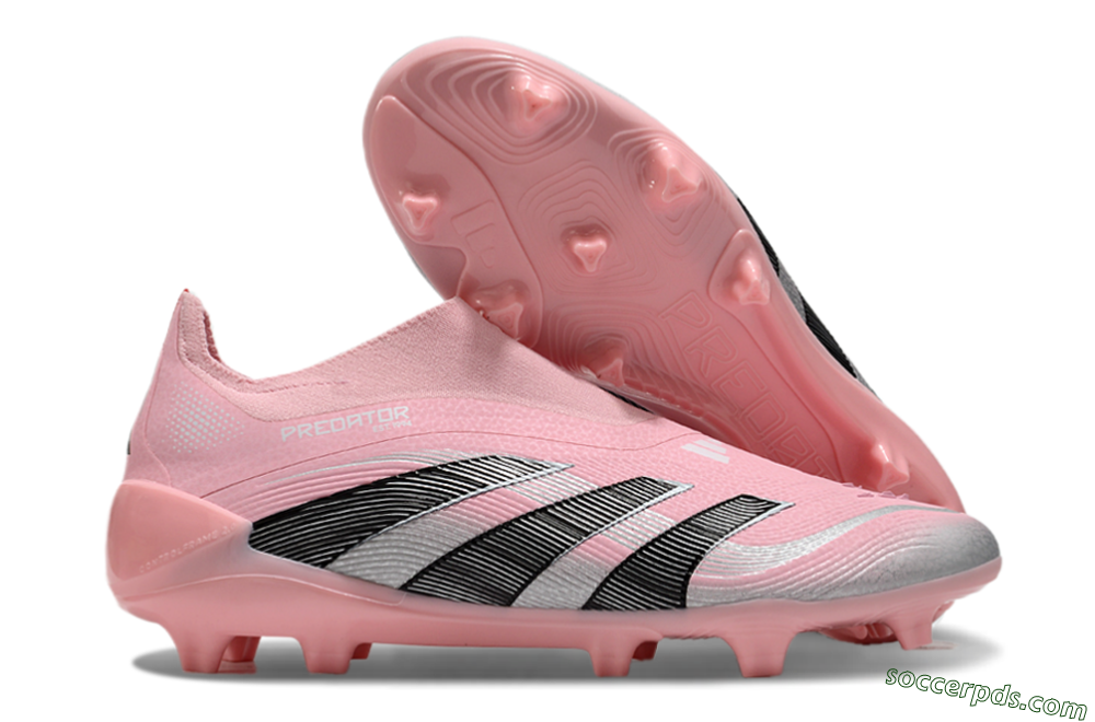 Adidas Predator Elite 25 Laceless FG Low-Tops Football Boots - Pink/Black/Silver 1