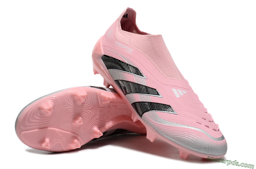 Adidas Predator Elite 25 Laceless FG Low-Tops Football Boots - Pink/Black/Silver 3