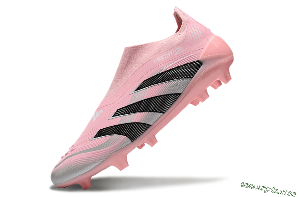 Adidas Predator Elite 25 Laceless FG Low-Tops Football Boots - Pink/Black/Silver 5