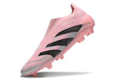 Adidas Predator Elite 25 Laceless FG Low-Tops Football Boots - Pink/Black/Silver