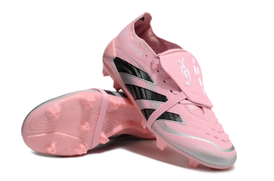 Adidas Predator Elite Foldover Tongue FG Low-Tops Football Boots - Pink/Black/Silver
