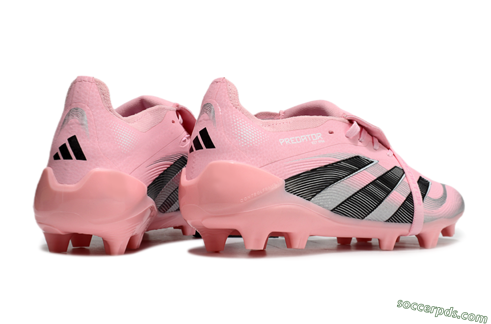 Adidas Predator Elite Foldover Tongue FG Low-Tops Football Boots - Pink/Black/Silver 6