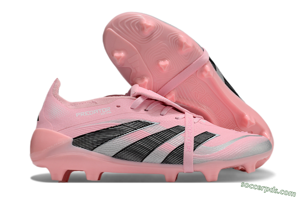 Adidas Predator Elite Foldover Tongue FG Low-Tops Football Boots - Pink/Black/Silver 1