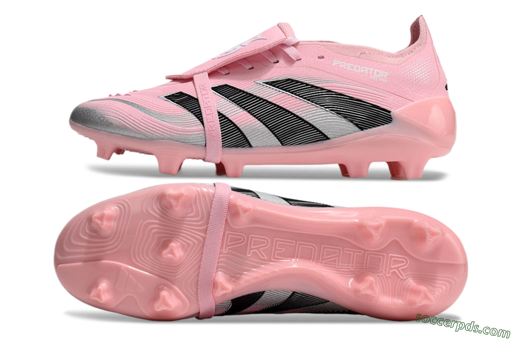 Adidas Predator Elite Foldover Tongue FG Low-Tops Football Boots - Pink/Black/Silver 0