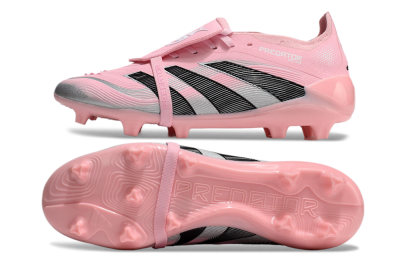 Adidas Predator Elite Foldover Tongue FG Low-Tops Football Boots - Pink/Black/Silver