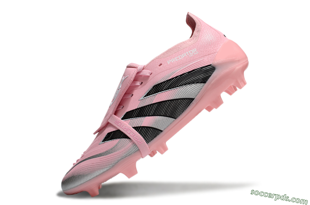 Adidas Predator Elite Foldover Tongue FG Low-Tops Football Boots - Pink/Black/Silver 5