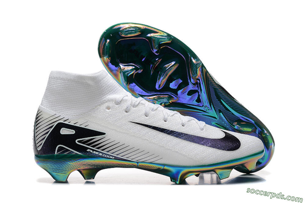 Nike Air Zoom Mercurial Superfly 10 Elite FG High-Tops Football Boots - White/Blue/Gold 1
