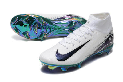 Nike Air Zoom Mercurial Superfly 10 Elite FG High-Tops Football Boots - White/Blue/Gold