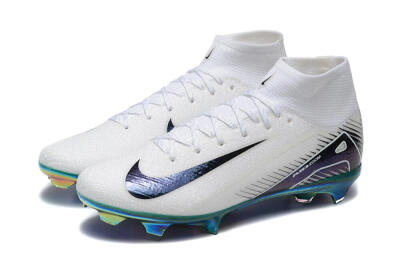 Nike Air Zoom Mercurial Superfly 10 Elite FG High-Tops Football Boots - White/Blue/Gold