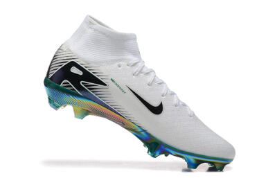 Nike Air Zoom Mercurial Superfly 10 Elite FG High-Tops Football Boots - White/Blue/Gold