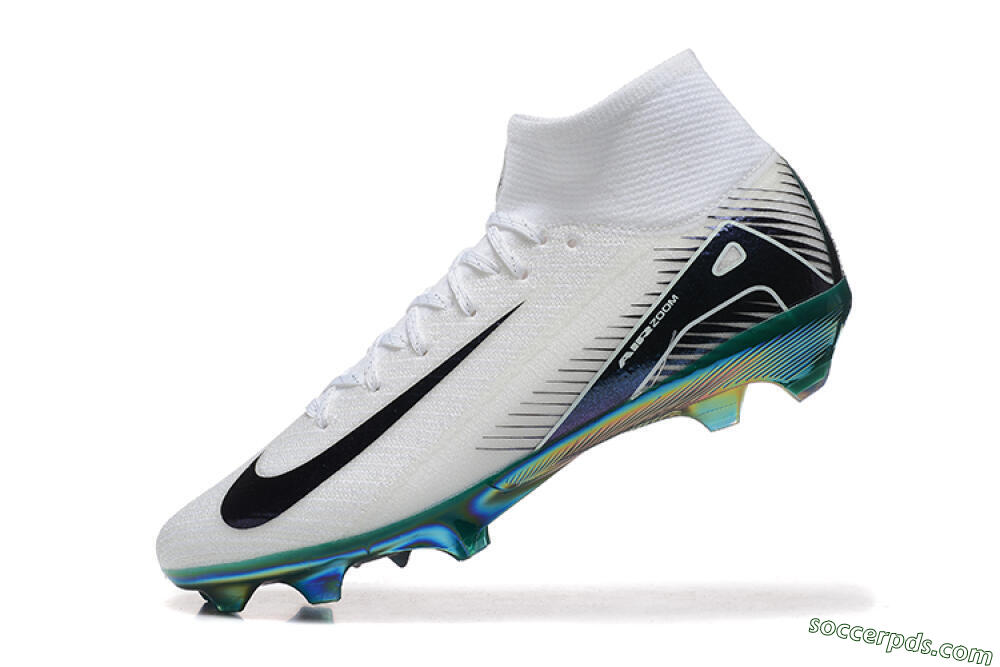 Nike Air Zoom Mercurial Superfly 10 Elite FG High-Tops Football Boots - White/Blue/Gold 8