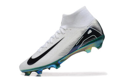 Nike Air Zoom Mercurial Superfly 10 Elite FG High-Tops Football Boots - White/Blue/Gold