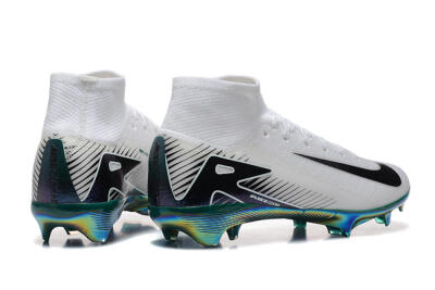 Nike Air Zoom Mercurial Superfly 10 Elite FG High-Tops Football Boots - White/Blue/Gold