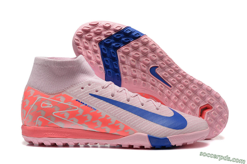 Nike Air Zoom Mercurial Superfly 10 Elite TF High-Tops Football Shoes - Pink/Blue/White 1