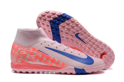 Nike Air Zoom Mercurial Superfly 10 Elite TF High-Tops Football Shoes - Pink/Blue/White