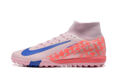 Nike Air Zoom Mercurial Superfly 10 Elite TF High-Tops Football Shoes - Pink/Blue/White