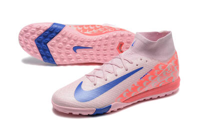 Nike Air Zoom Mercurial Superfly 10 Elite TF High-Tops Football Shoes - Pink/Blue/White