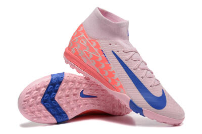 Nike Air Zoom Mercurial Superfly 10 Elite TF High-Tops Football Shoes - Pink/Blue/White