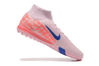 Nike Air Zoom Mercurial Superfly 10 Elite TF High-Tops Football Shoes - Pink/Blue/White