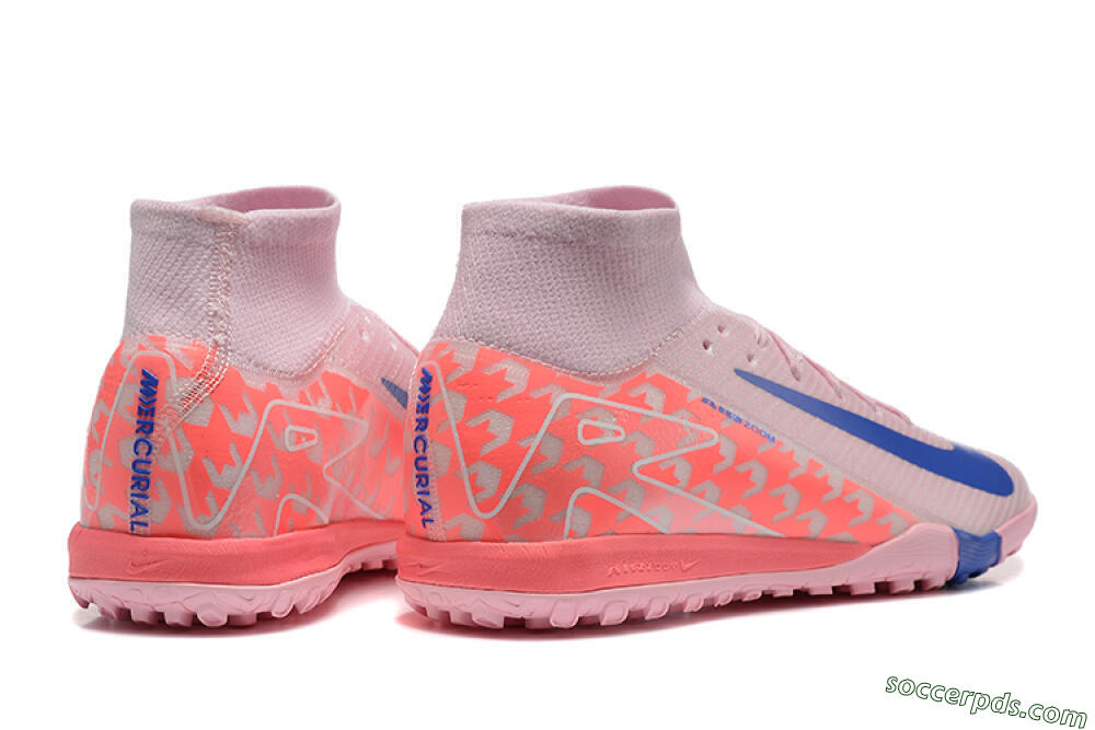 Nike Air Zoom Mercurial Superfly 10 Elite TF High-Tops Football Shoes - Pink/Blue/White 9