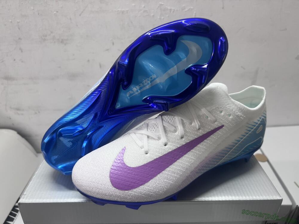 Nike Air Zoom Mercurial Vapor 16 Elite FG Low-Tops Football Boots - White/Purple/Blue