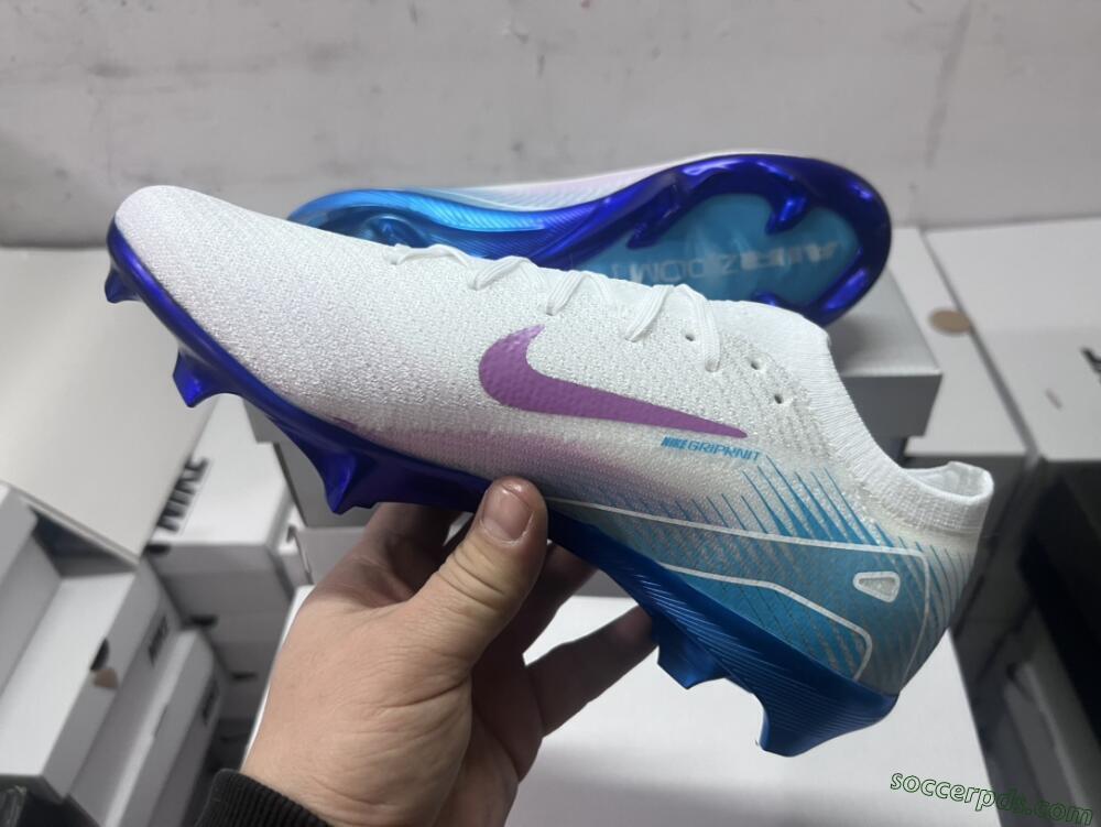 Nike Air Zoom Mercurial Vapor 16 Elite FG Low-Tops Football Boots - White/Purple/Blue