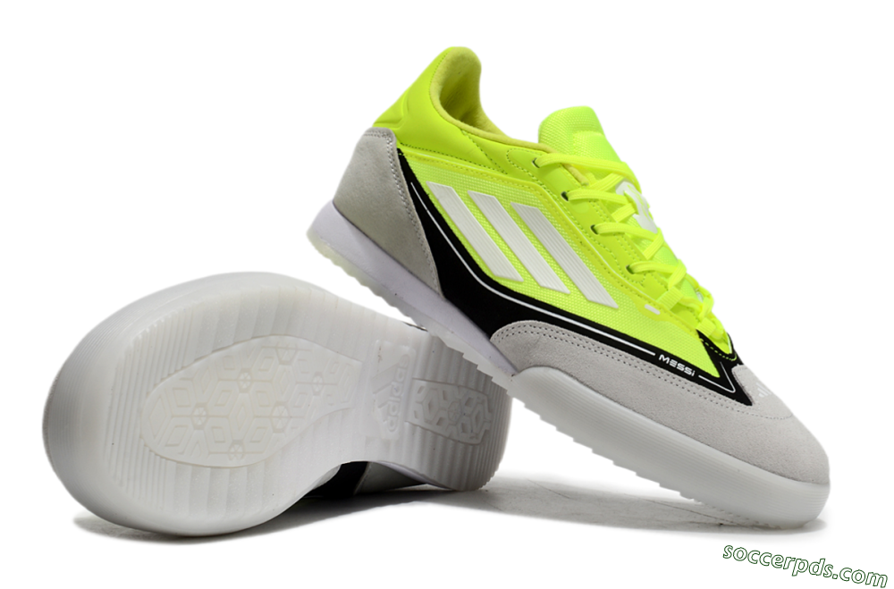 Messi x Adidas F50 Elite IC Low-Tops Football Shoes - Yellow/Grey/Black 0