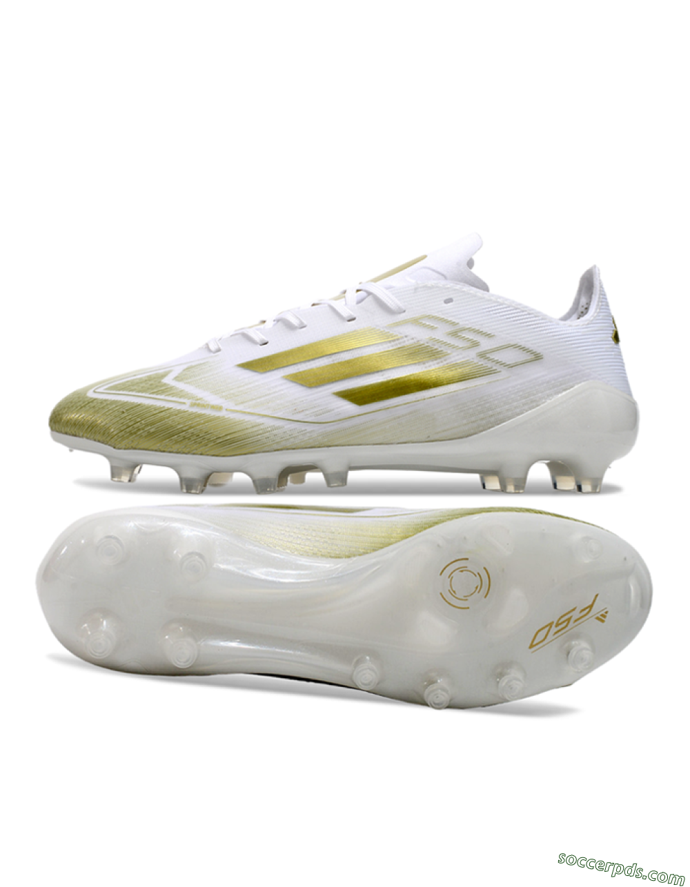 Adidas F50 Elite AG Low-Tops Football Boots - White/Gold 0